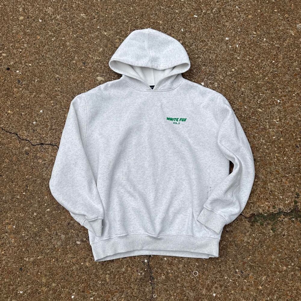 White-fox-boutique Women's Grey and White Hoodie